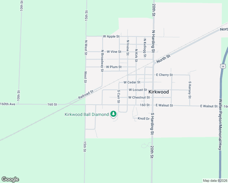 map of restaurants, bars, coffee shops, grocery stores, and more near 315 West Locust Street in Kirkwood