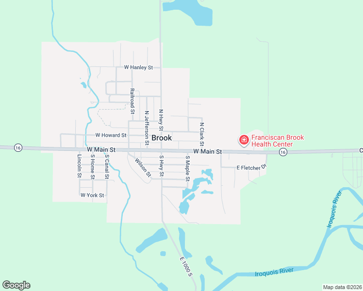 map of restaurants, bars, coffee shops, grocery stores, and more near 132 East Main Street in Brook