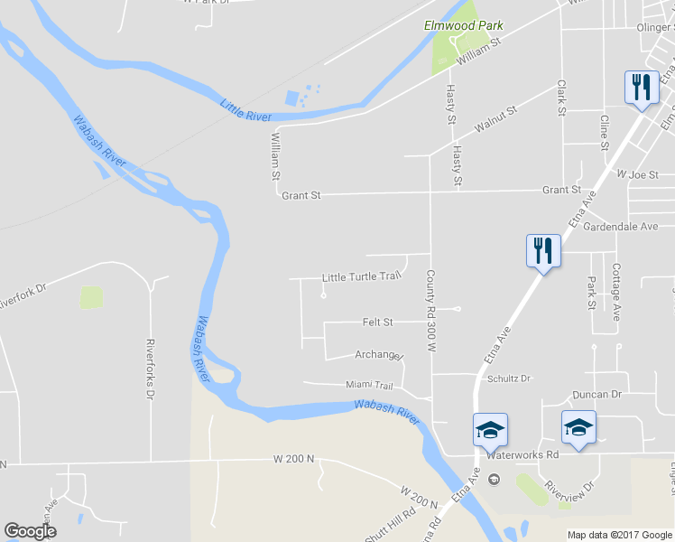 map of restaurants, bars, coffee shops, grocery stores, and more near 2084 Little Turtle Trail in Huntington
