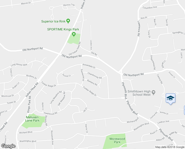 map of restaurants, bars, coffee shops, grocery stores, and more near 15 Chardonnay Road in Commack