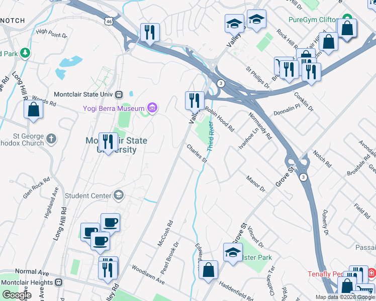 map of restaurants, bars, coffee shops, grocery stores, and more near 15 Charles Street in Clifton