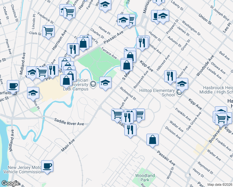 map of restaurants, bars, coffee shops, grocery stores, and more near 16 Patton Street in Lodi
