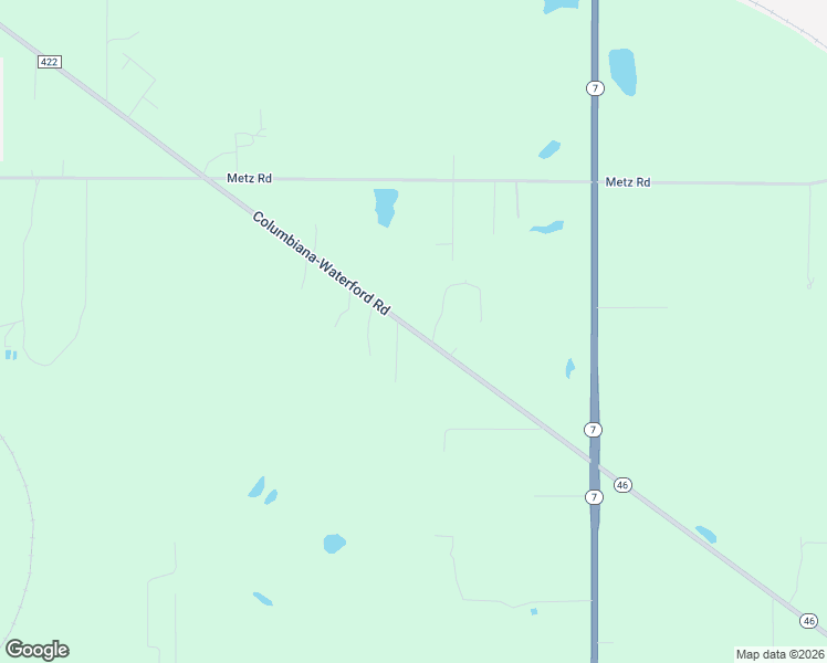 map of restaurants, bars, coffee shops, grocery stores, and more near 44635 Columbiana-Waterford Road in Columbiana