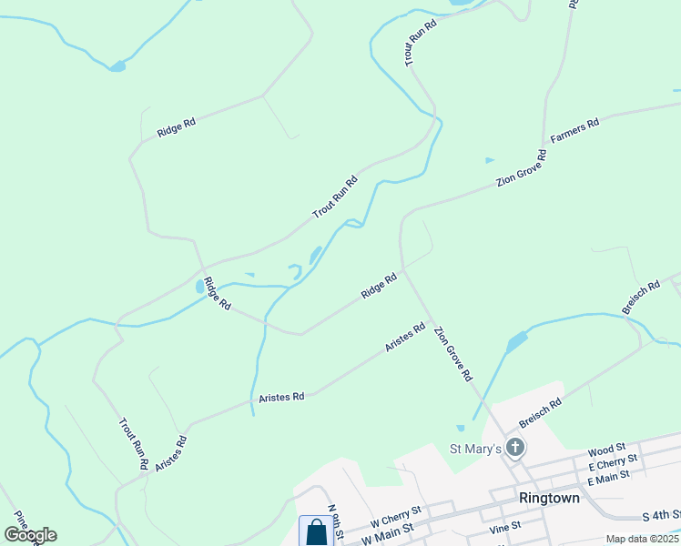 map of restaurants, bars, coffee shops, grocery stores, and more near 22 Ridge Road in Ringtown