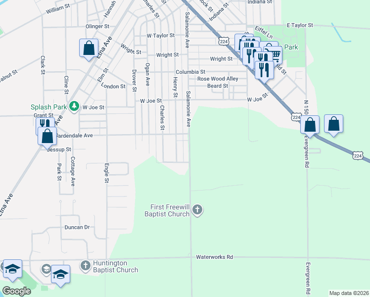 map of restaurants, bars, coffee shops, grocery stores, and more near 749 Gardendale Avenue in Huntington