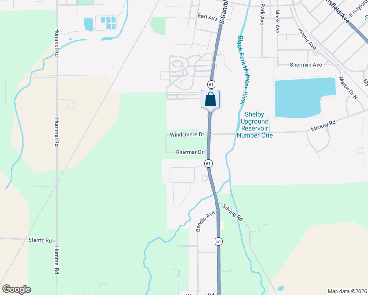 map of restaurants, bars, coffee shops, grocery stores, and more near 67 Windemere Drive in Shelby