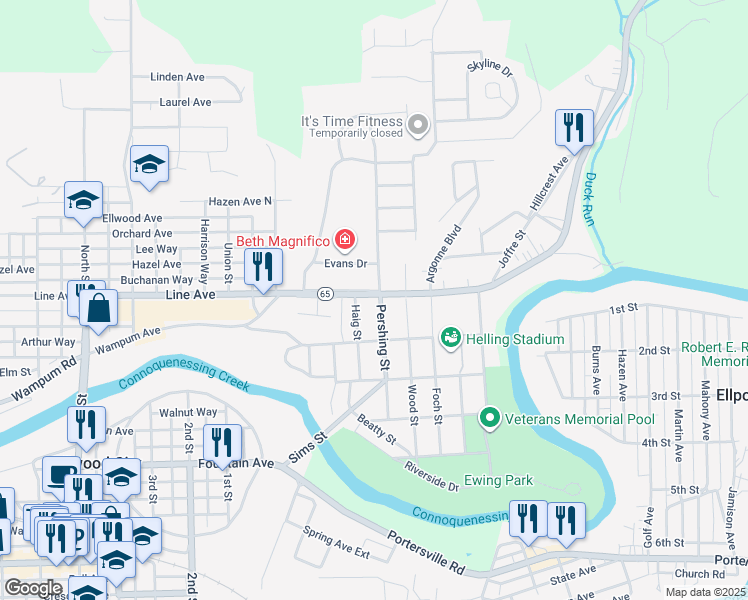 525 Pershing Street, Ellwood City PA Walk Score