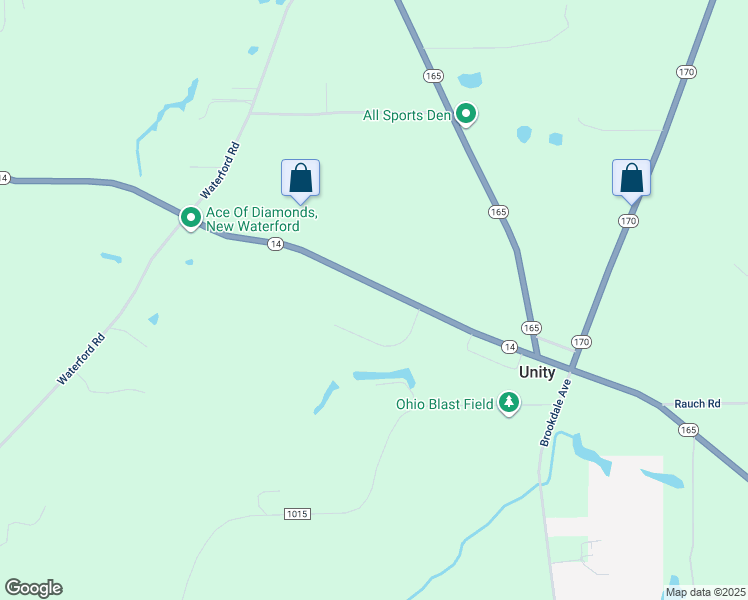 map of restaurants, bars, coffee shops, grocery stores, and more near 49483 Ohio 14 in East Palestine