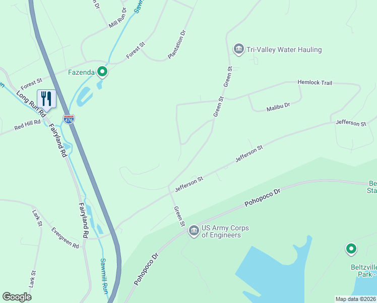 map of restaurants, bars, coffee shops, grocery stores, and more near 390-548 Green St in Lehighton