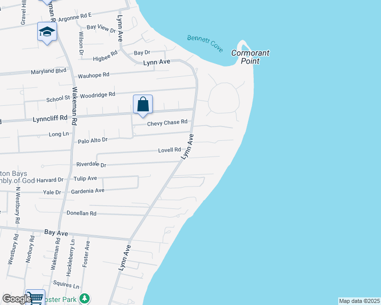 map of restaurants, bars, coffee shops, grocery stores, and more near 1 Lynn Court in Hampton Bays
