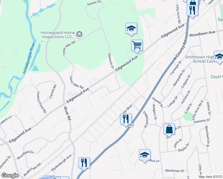 map of restaurants, bars, coffee shops, grocery stores, and more near 4 Borrell Court in Saint James