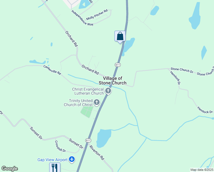map of restaurants, bars, coffee shops, grocery stores, and more near 738 South Delaware Drive in Mount Bethel