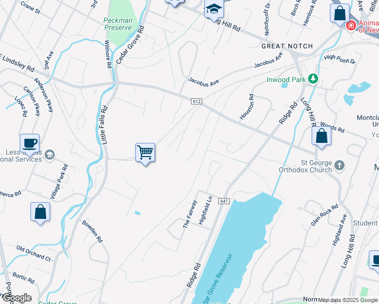 map of restaurants, bars, coffee shops, grocery stores, and more near 22 Sigtim Drive in Little Falls