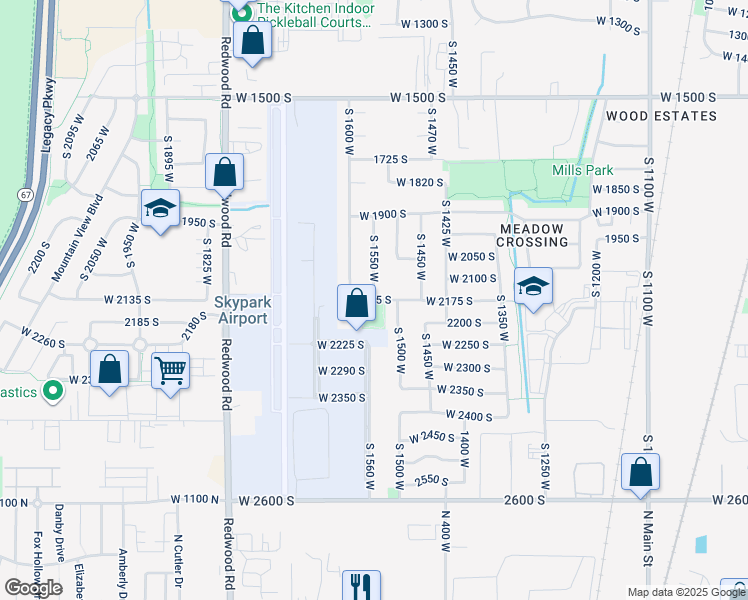 map of restaurants, bars, coffee shops, grocery stores, and more near 1575 West 2175 South in Woods Cross
