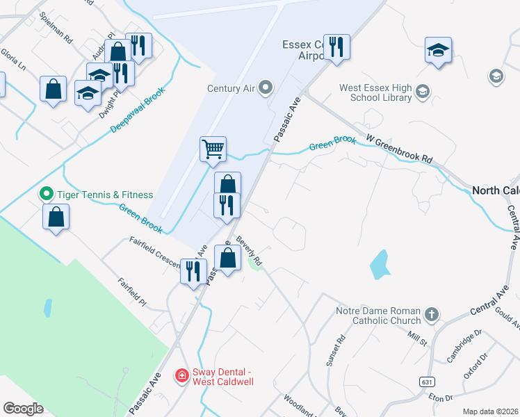 map of restaurants, bars, coffee shops, grocery stores, and more near 1 Schindler Way in Fairfield