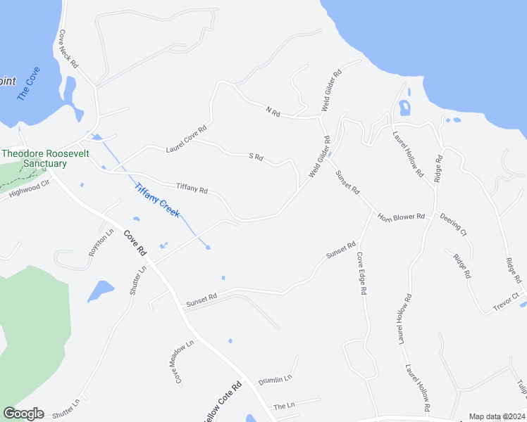 map of restaurants, bars, coffee shops, grocery stores, and more near 27 Tiffany Road in Oyster Bay