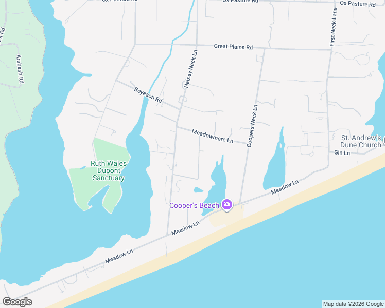 map of restaurants, bars, coffee shops, grocery stores, and more near 31 Meadowmere Place in Southampton