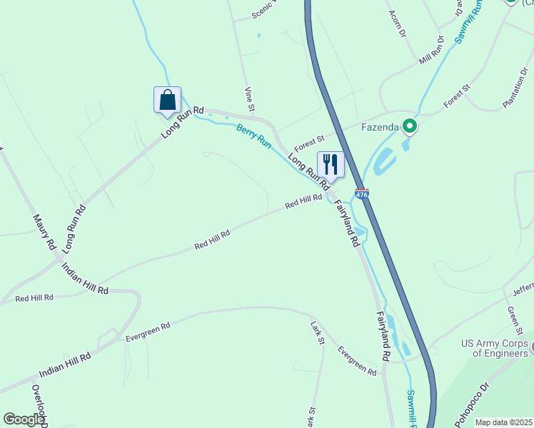 map of restaurants, bars, coffee shops, grocery stores, and more near 227 Creekside Manor Drive in Lehighton
