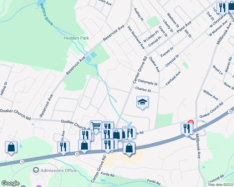 map of restaurants, bars, coffee shops, grocery stores, and more near 62 Center Grove Road in Randolph