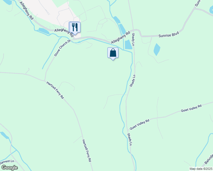 map of restaurants, bars, coffee shops, grocery stores, and more near 1381 Shady Lane in Mount Bethel