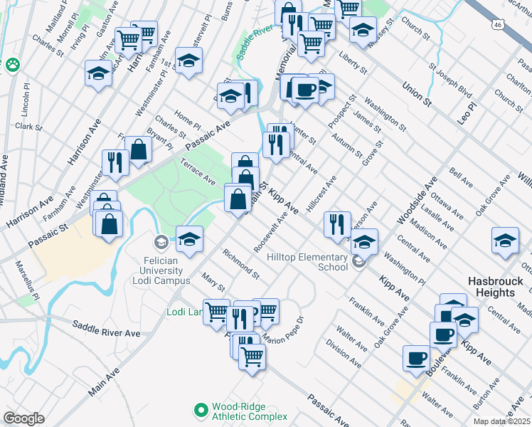 map of restaurants, bars, coffee shops, grocery stores, and more near 29 McKinley Avenue in Lodi