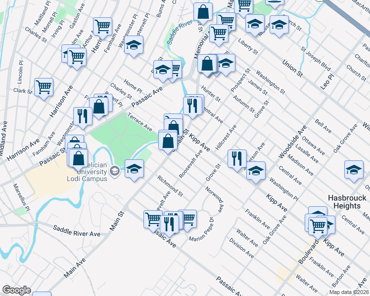 map of restaurants, bars, coffee shops, grocery stores, and more near 29 McKinley Avenue in Lodi