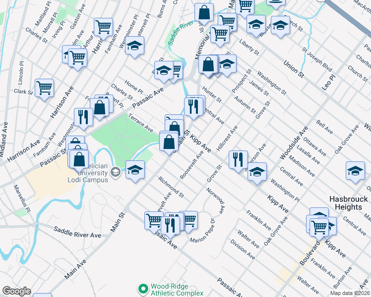 map of restaurants, bars, coffee shops, grocery stores, and more near 29 McKinley Avenue in Lodi