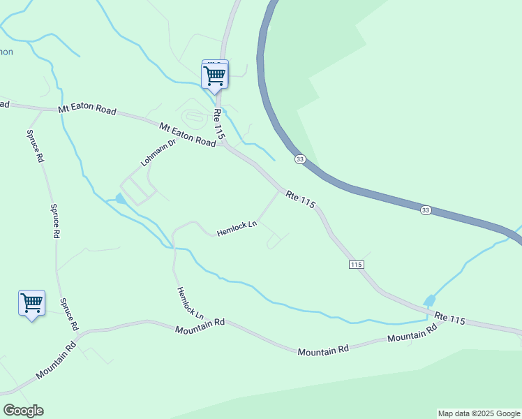 map of restaurants, bars, coffee shops, grocery stores, and more near 247 Hemlock Lane in Saylorsburg