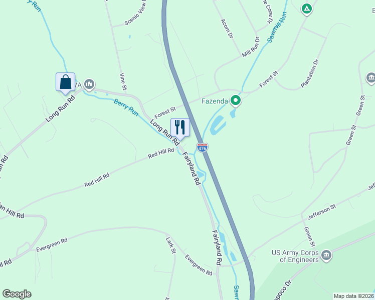map of restaurants, bars, coffee shops, grocery stores, and more near 3939-3999 Fairyland Rd in Lehighton