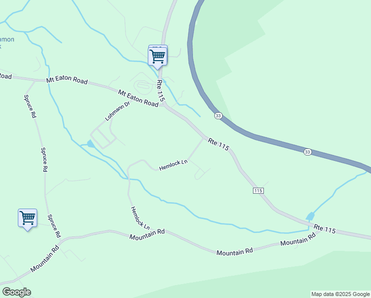 map of restaurants, bars, coffee shops, grocery stores, and more near 247 Hemlock Lane in Saylorsburg