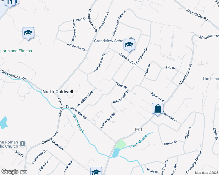 map of restaurants, bars, coffee shops, grocery stores, and more near 31 Evergreen Drive in Caldwell