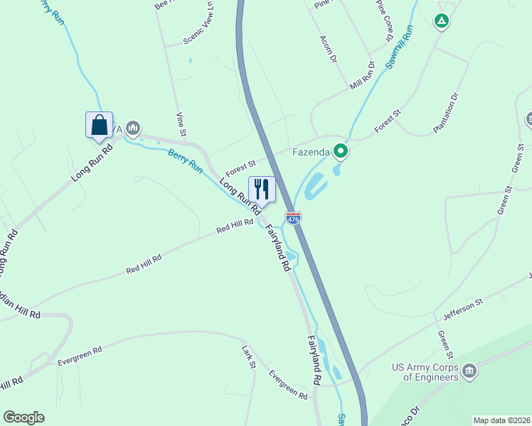 map of restaurants, bars, coffee shops, grocery stores, and more near 3999 Fairyland Rd in Lehighton