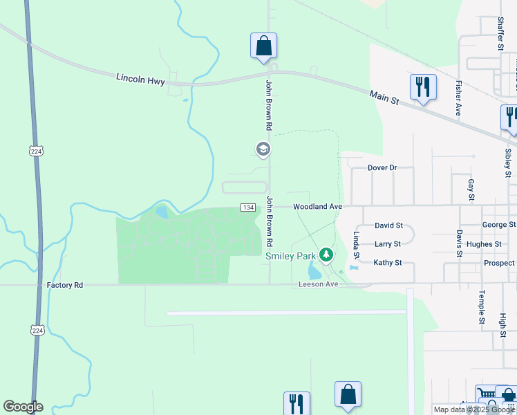 map of restaurants, bars, coffee shops, grocery stores, and more near 10919 Woodland Avenue in Van Wert