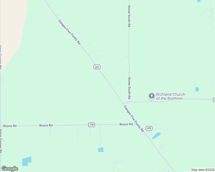 map of restaurants, bars, coffee shops, grocery stores, and more near 4197 Ganges-Five Points Road in Shelby