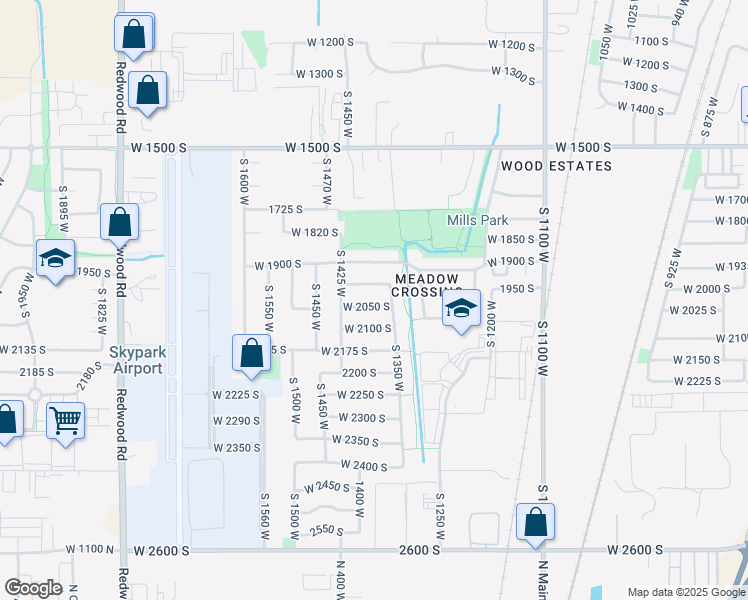 map of restaurants, bars, coffee shops, grocery stores, and more near 1378 West 2050 South in Woods Cross
