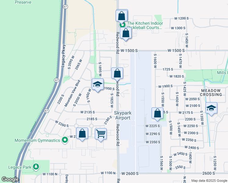 map of restaurants, bars, coffee shops, grocery stores, and more near 1977 South 1825 West in Woods Cross