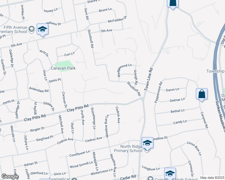 map of restaurants, bars, coffee shops, grocery stores, and more near 104 Gail Court in East Northport