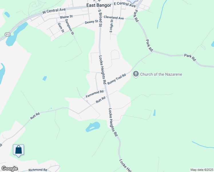 map of restaurants, bars, coffee shops, grocery stores, and more near 591 Locke Heights Road in Bangor
