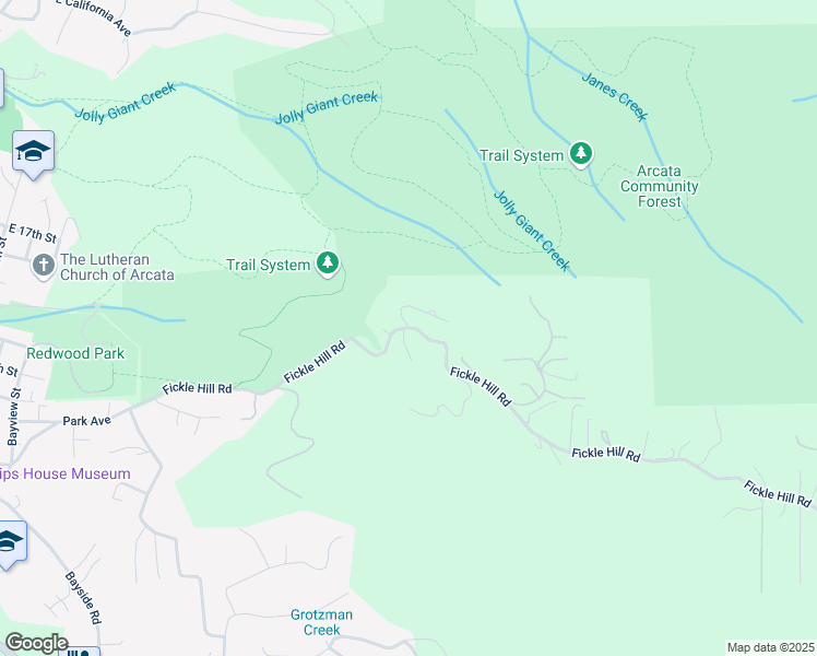 map of restaurants, bars, coffee shops, grocery stores, and more near 1168 Fickle Hill Road in Arcata