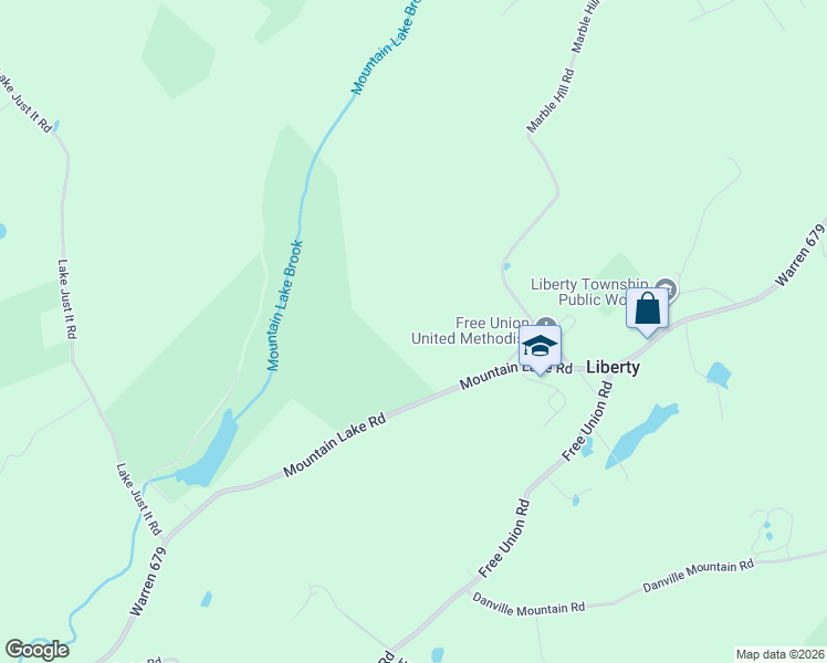 map of restaurants, bars, coffee shops, grocery stores, and more near 329 Mountain Lake Road in Liberty