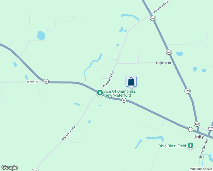 map of restaurants, bars, coffee shops, grocery stores, and more near 2022 Waterford Road in East Palestine