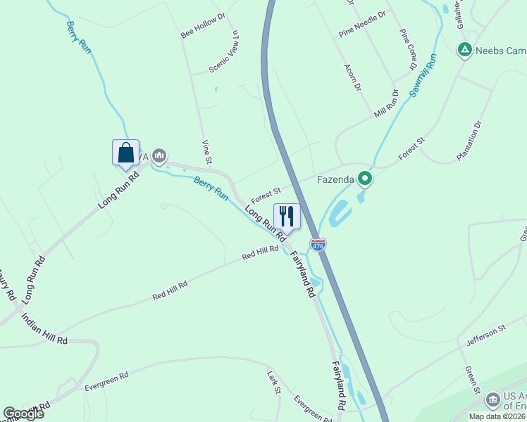 map of restaurants, bars, coffee shops, grocery stores, and more near 4638 Long Run Road in Lehighton