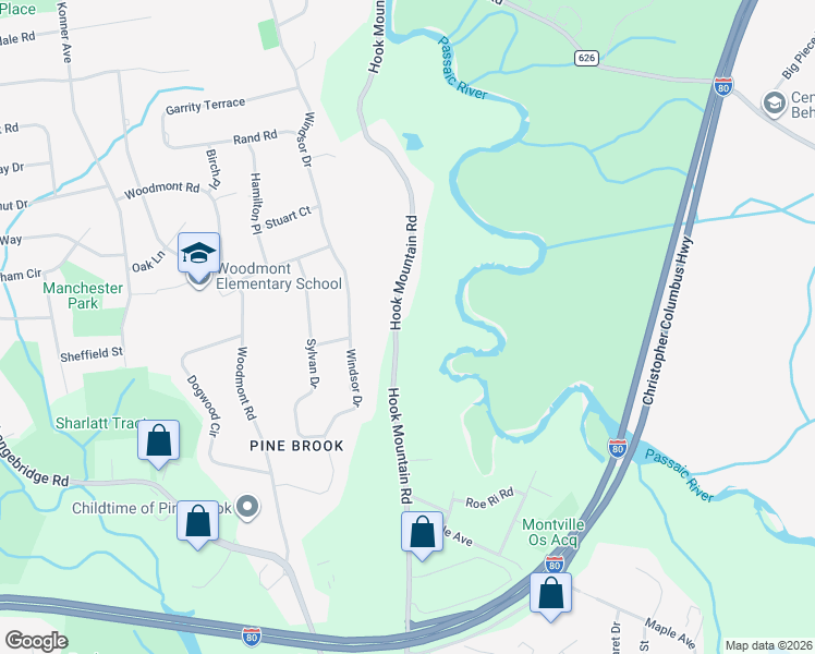 map of restaurants, bars, coffee shops, grocery stores, and more near 66 Hook Mountain Road in Montville