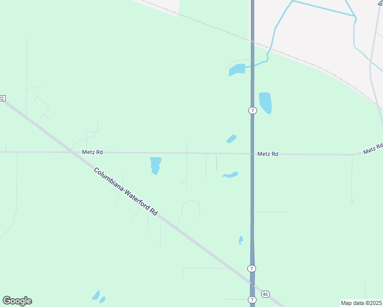 map of restaurants, bars, coffee shops, grocery stores, and more near 44673 East Metz Road in Columbiana