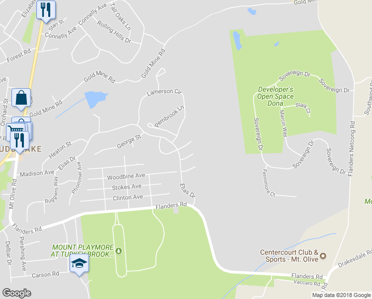 map of restaurants, bars, coffee shops, grocery stores, and more near 8 Tutbury Court in Mount Olive Township