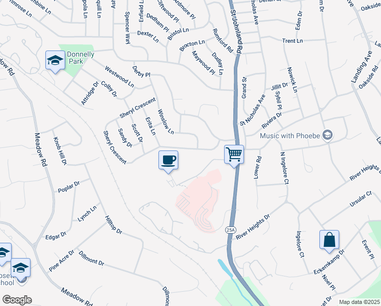 map of restaurants, bars, coffee shops, grocery stores, and more near 21 Sheryl Crescent in Smithtown
