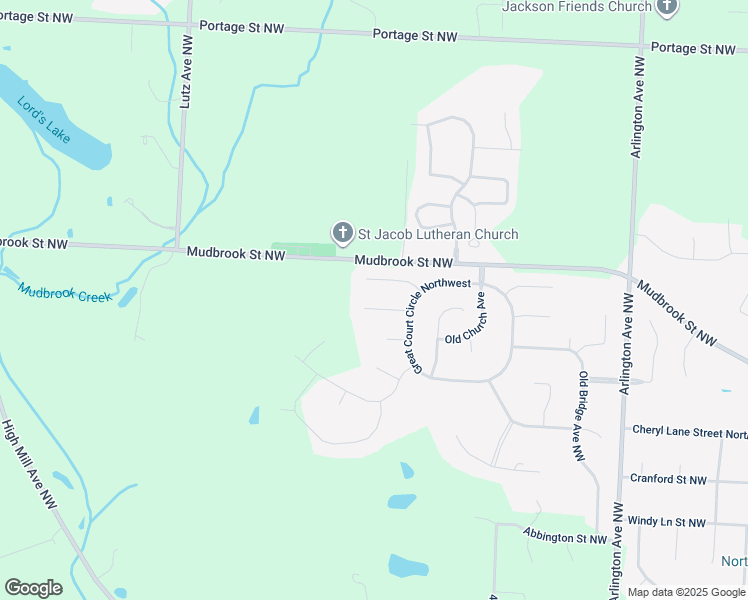 map of restaurants, bars, coffee shops, grocery stores, and more near 8649 Ashmede Court Circle Northwest in Massillon