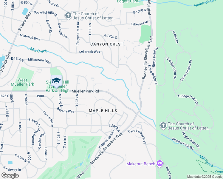 map of restaurants, bars, coffee shops, grocery stores, and more near 1785 Millstream Way in Bountiful