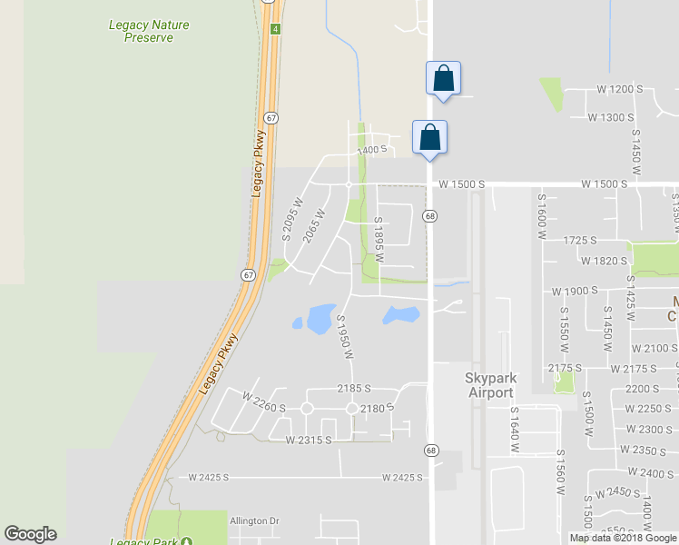 map of restaurants, bars, coffee shops, grocery stores, and more near 1292 1870 South in Woods Cross