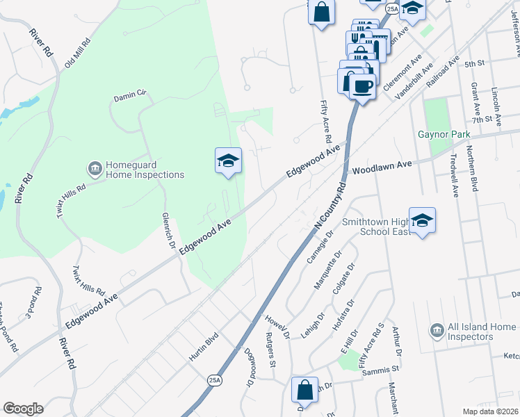 map of restaurants, bars, coffee shops, grocery stores, and more near 1 Tusa Court in Saint James